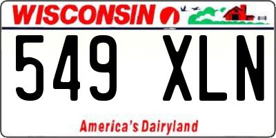 WI license plate 549XLN