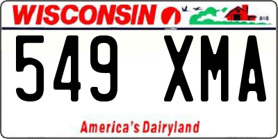 WI license plate 549XMA