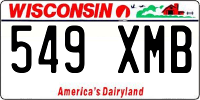 WI license plate 549XMB