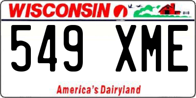 WI license plate 549XME