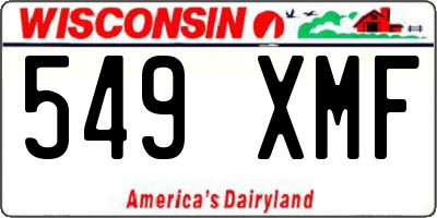 WI license plate 549XMF