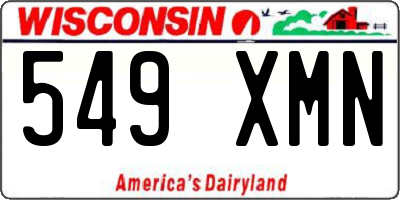 WI license plate 549XMN