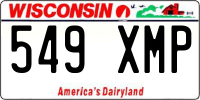 WI license plate 549XMP