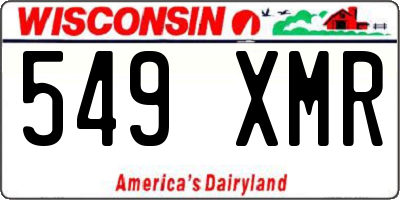 WI license plate 549XMR