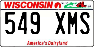WI license plate 549XMS