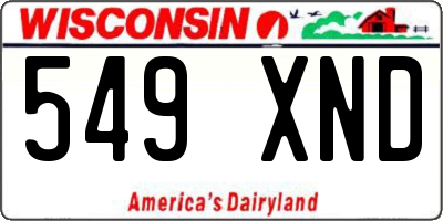 WI license plate 549XND