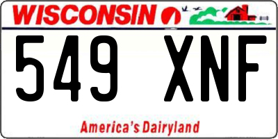 WI license plate 549XNF