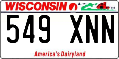 WI license plate 549XNN