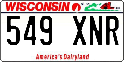 WI license plate 549XNR