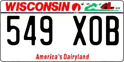 WI license plate 549XOB