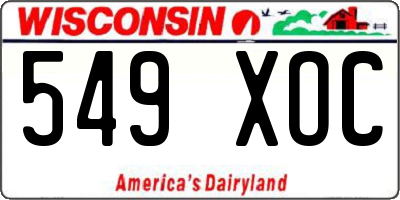 WI license plate 549XOC