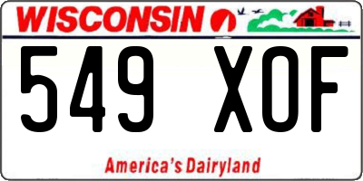 WI license plate 549XOF