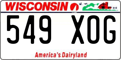 WI license plate 549XOG