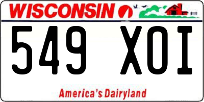 WI license plate 549XOI