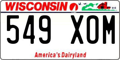 WI license plate 549XOM