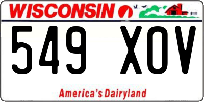 WI license plate 549XOV