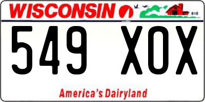 WI license plate 549XOX