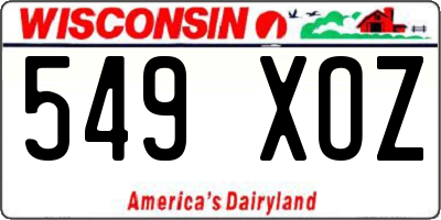 WI license plate 549XOZ