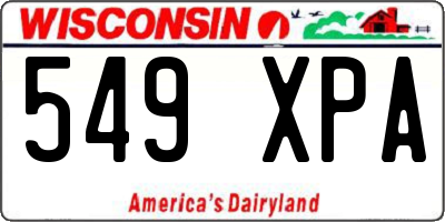 WI license plate 549XPA