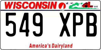 WI license plate 549XPB