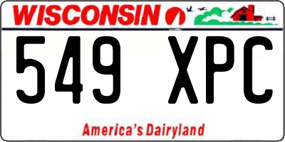 WI license plate 549XPC