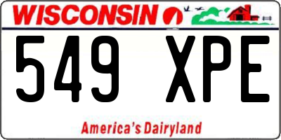 WI license plate 549XPE