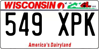 WI license plate 549XPK