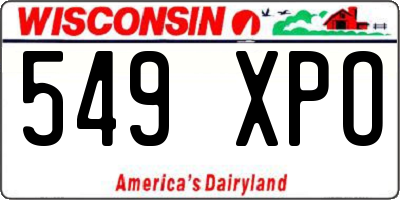 WI license plate 549XPO