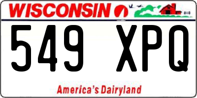 WI license plate 549XPQ