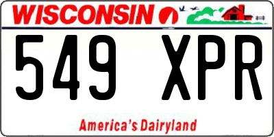 WI license plate 549XPR