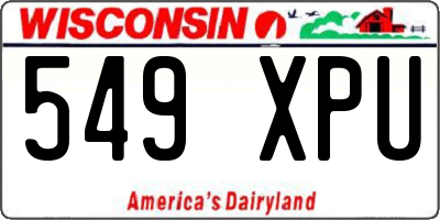 WI license plate 549XPU