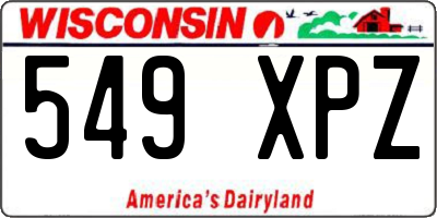 WI license plate 549XPZ