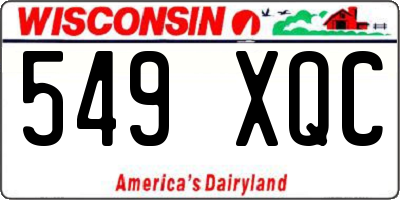 WI license plate 549XQC