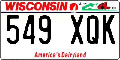 WI license plate 549XQK