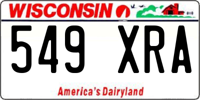 WI license plate 549XRA