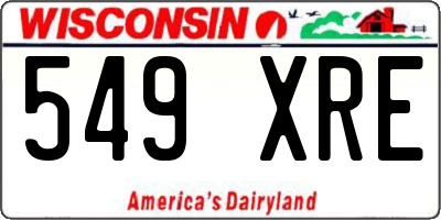 WI license plate 549XRE