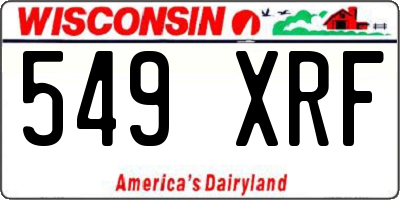 WI license plate 549XRF
