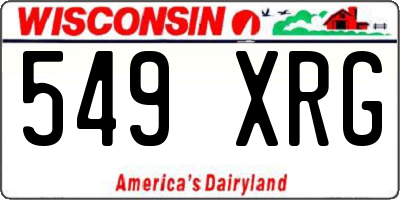 WI license plate 549XRG