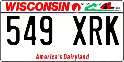 WI license plate 549XRK