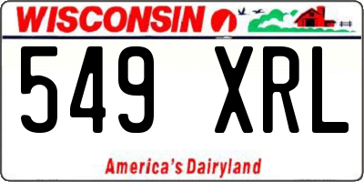 WI license plate 549XRL