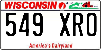 WI license plate 549XRO