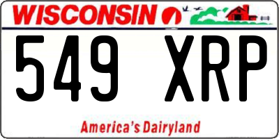 WI license plate 549XRP