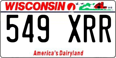 WI license plate 549XRR