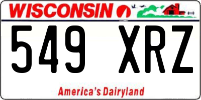 WI license plate 549XRZ