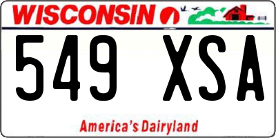 WI license plate 549XSA