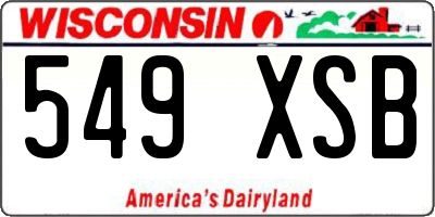 WI license plate 549XSB