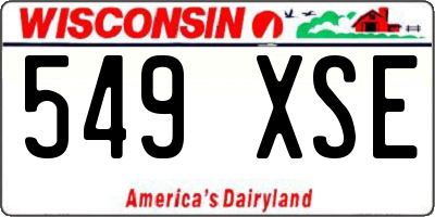 WI license plate 549XSE