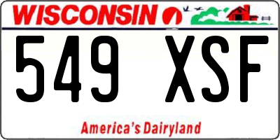 WI license plate 549XSF