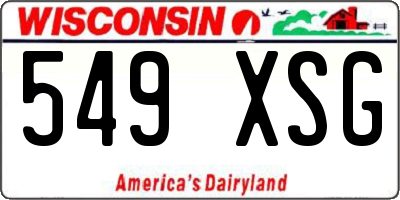 WI license plate 549XSG