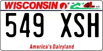 WI license plate 549XSH